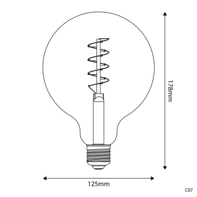 Amber bulb LED C-Line ball G125 E27 4W 1800K 250lm dimmable Bebulbs