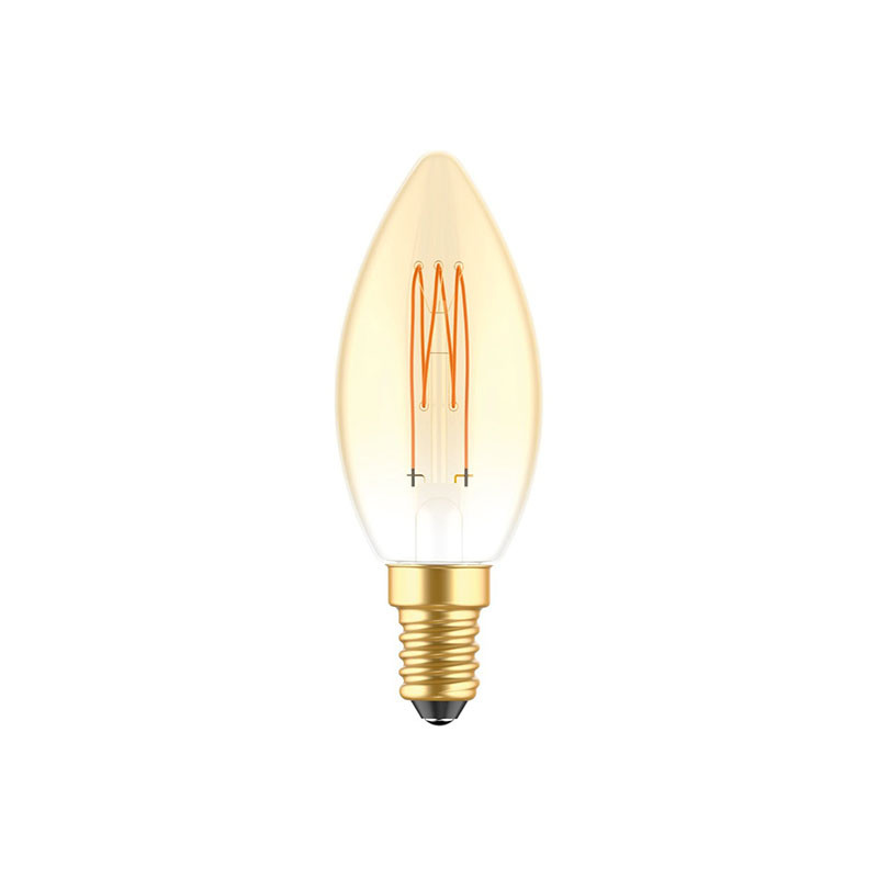 Bursztynowa żarówka LED C-Line świeczka C35 prosty filament E14 3,5W 2700K 300lm ściemnialna Bebulbs