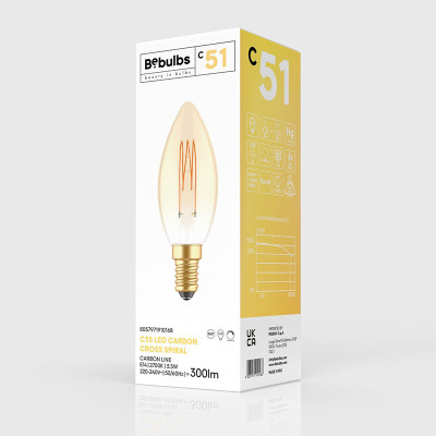 Amber bulb LED C-Line candle C35 filament cage E14 3,5W 2700K 300lm dimmable Bebulbs