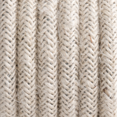 Round electric cable covered by Natural Jute J03 2x0.75