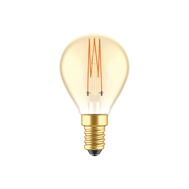 Bursztynowa żarówka LED C-Line kulka G45 prosty filament E14 3,5W 2700K 300lm ściemnialna Bebulbs