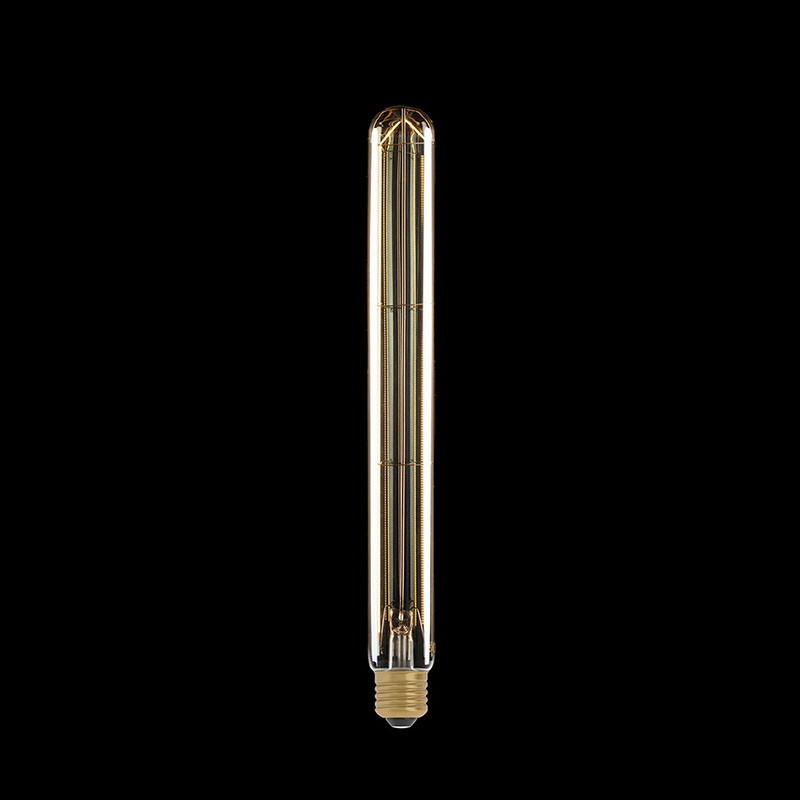 Bursztynowa żarówka LED C-Line tuba T32X300 pionowy filament E27 7W 2700K 806lm ściemnialna Bebulbs