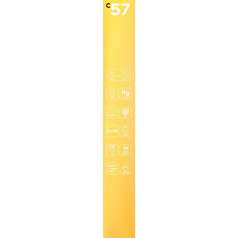 Bursztynowa żarówka LED C-Line tuba T32X300 pionowy filament E27 7W 2700K 806lm ściemnialna Bebulbs