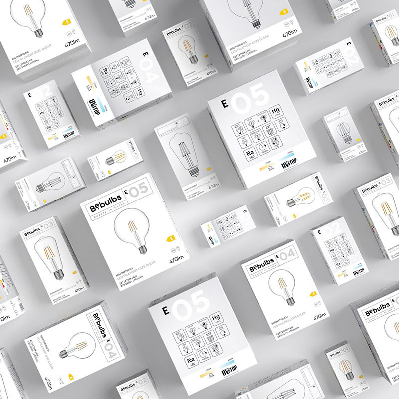 Przezroczysta żarówka LED E-Line klasyczny kształt A60 E27 4W 2700K 470lm Bebulbs
