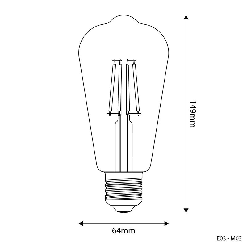 Przezroczysta żarówka LED E-Line Edison ST64 E27 4W 2700K 470lm Bebulbs