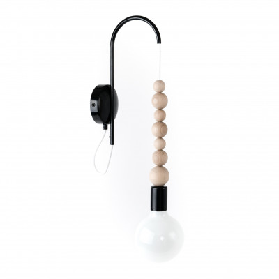 Loft Sfarer black wall light with white cable – Kolorowe Kable
