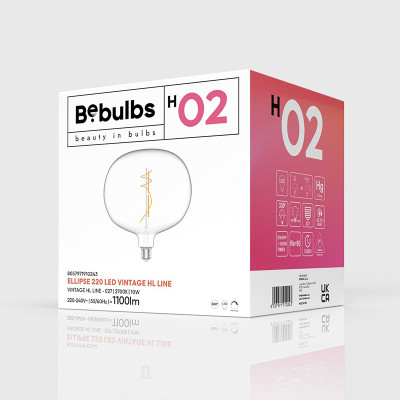 Przezroczysta żarówka LED H-Line Elipse 220 E27 10W 2700K 1100lm ściemnialna Bebulbs