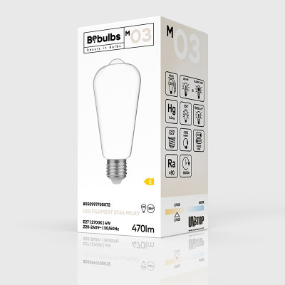 Mleczna żarówka LED M-Line Edison ST64 E27 4W 2700K 470lm Bebulbs