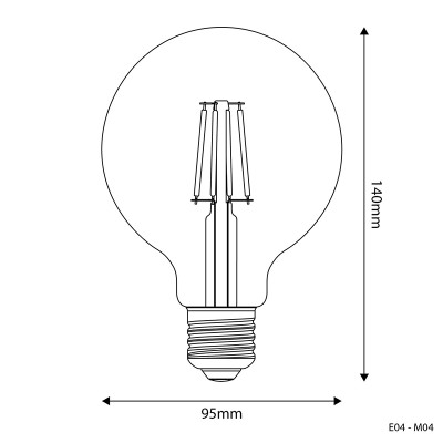 Milky bulb LED M-Line ball G95 E27 4W 2700K 470lm Bebulbs