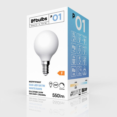 Porcelanowa żarówka LED P-Line kulka G50 E14 5,9W 2700K 550lm ściemnialna Bebulbs