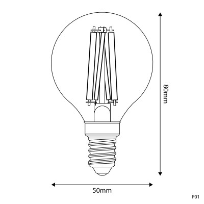 Porcelanowa żarówka LED P-Line kulka G50 E14 5,9W 2700K 550lm ściemnialna Bebulbs