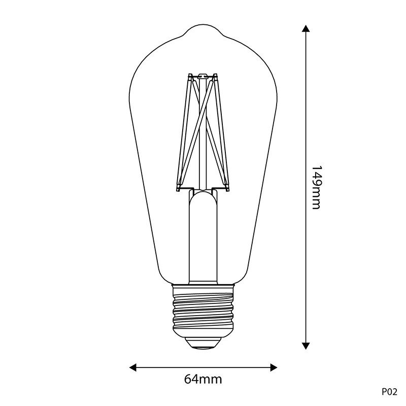 Porcelain bulb LED P-Line Edison ST64 E27 7W 2700K 640lm dimmable Bebulbs