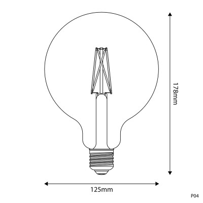 Porcelanowa żarówka LED P-Line kula G125 E27 7W 2700K 640lm ściemnialna Bebulbs