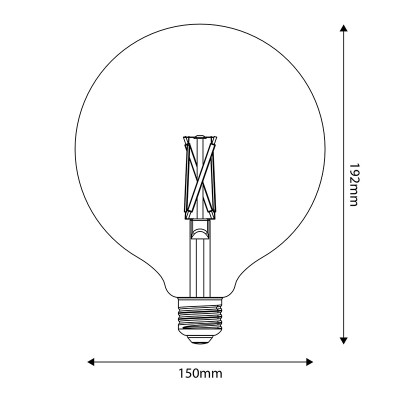 Porcelanowa żarówka LED P-Line kula G150 E27 7W 2700K 640lm ściemnialna Bebulbs