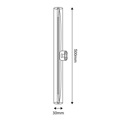 Transparent linear bulb LED 50cm S14d 7W 2700K 620lm dimmable Bebulbs