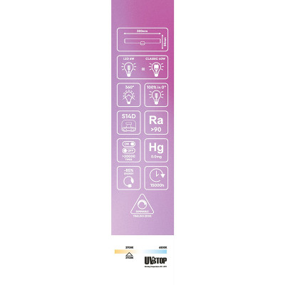 Porcelanowa liniowa żarówka LED 30cm S14d 6W 2700K 470lm ściemnialna Bebulbs