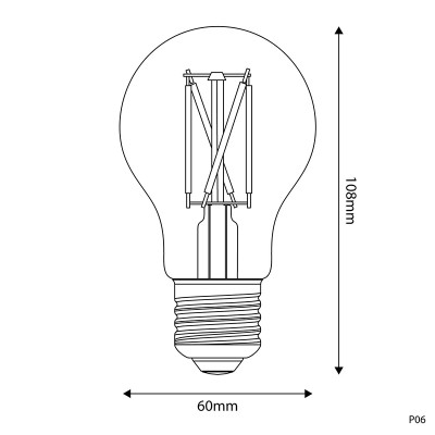 Porcelanowa żarówka LED P-Line klasyczny kształt A60 E27 7W 2700K 640lm ściemnialna Bebulbs