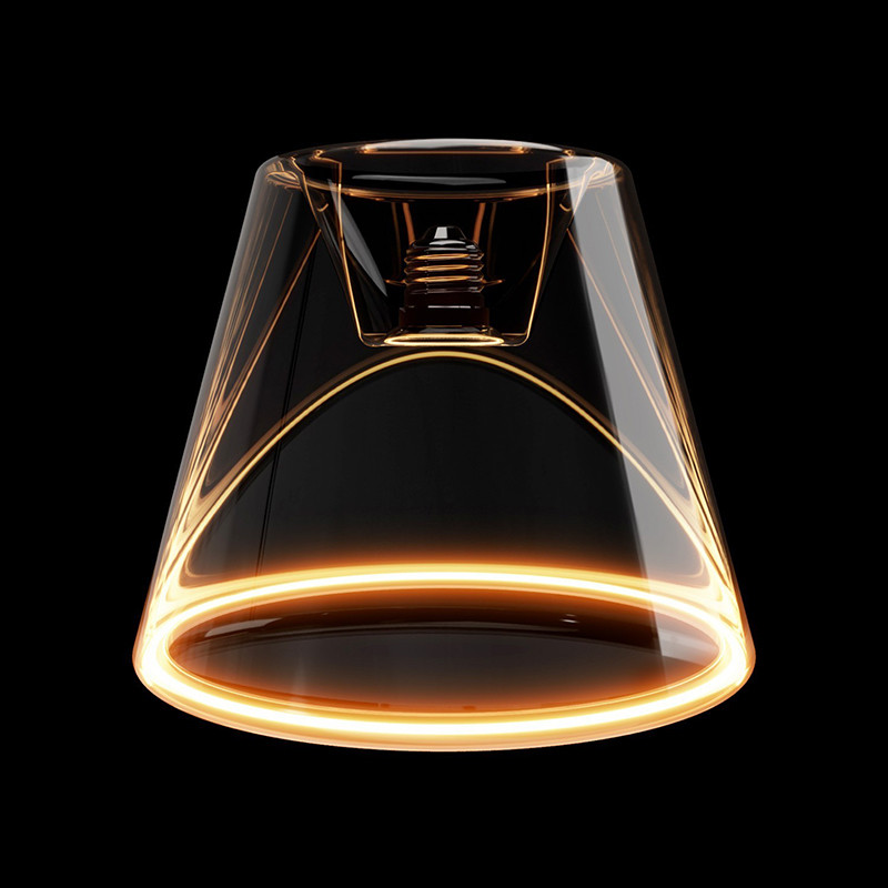 Przezroczysta żarówka LED Ghost Line stożek w kształcie klosza E27 6W 1900K 500lm ściemnialna Bebulbs