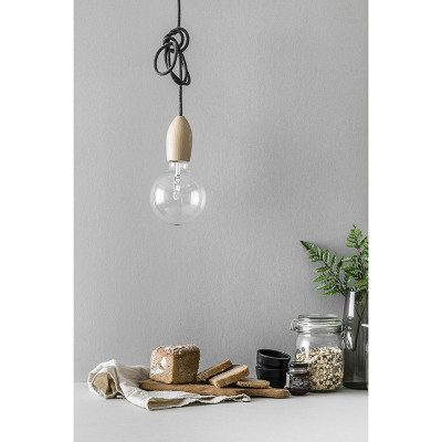 Drewniana lampa Loft Eco Line A lampa wisząca z ciemnoszarym przewodem KOLOROWE KABLE