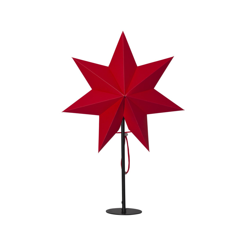 Standing star Mixa 34cm red on a metal base Star Trading