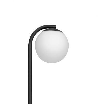 Black Botanica Deco XL Wood floor lamp with pot and oak lid KASPA