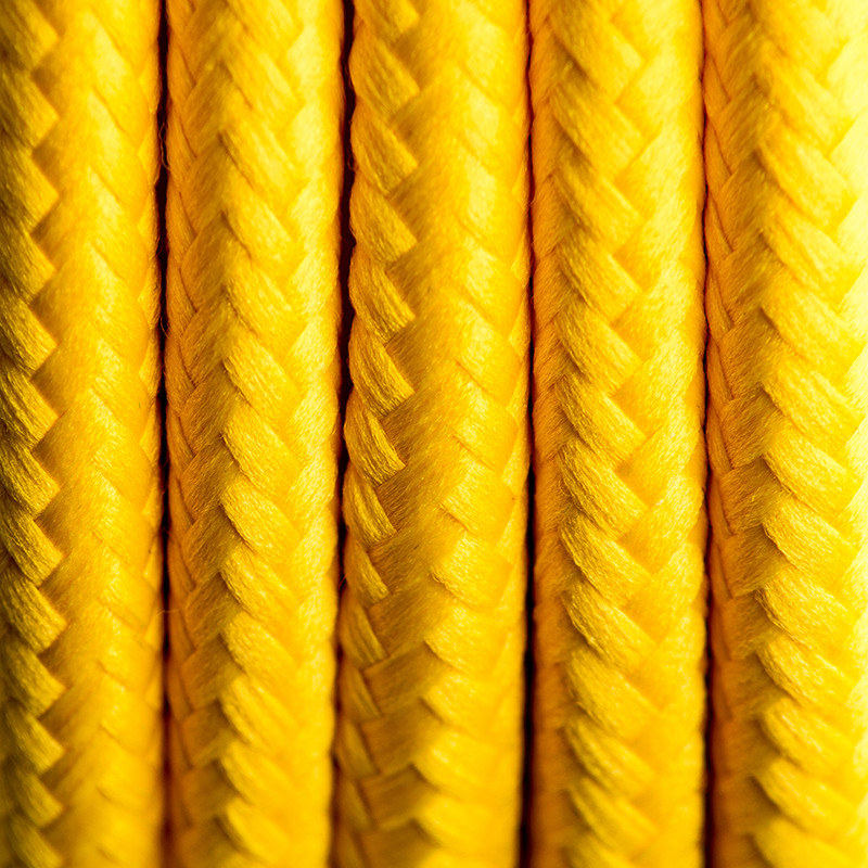 Żółty kabel w oplocie poliestrowym 01 hiszpańska cytryna dwużyłowy 2x0.75 Kolorowe Kable