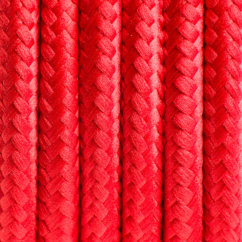Czerwony kabel w oplocie poliestrowym 04 czerwone chilli trzyżyłowy 3x0.75 Kolorowe Kable