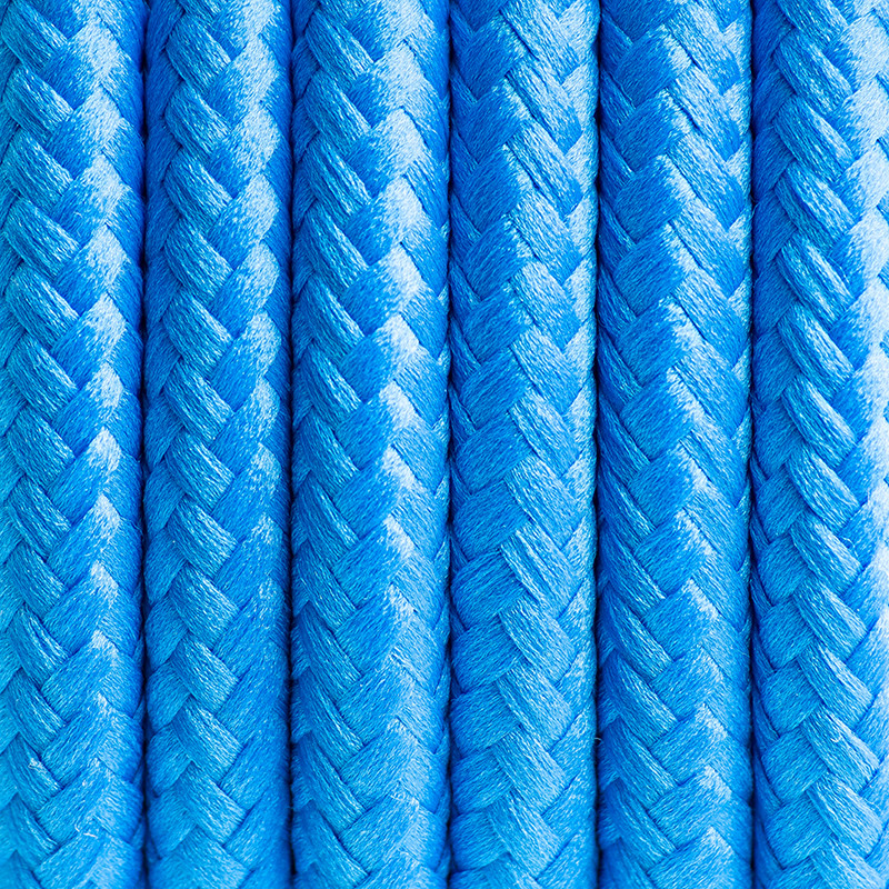 Niebieski kabel w oplocie poliestrowym 05 irański turkus dwużyłowy 2x0.75 Kolorowe Kable