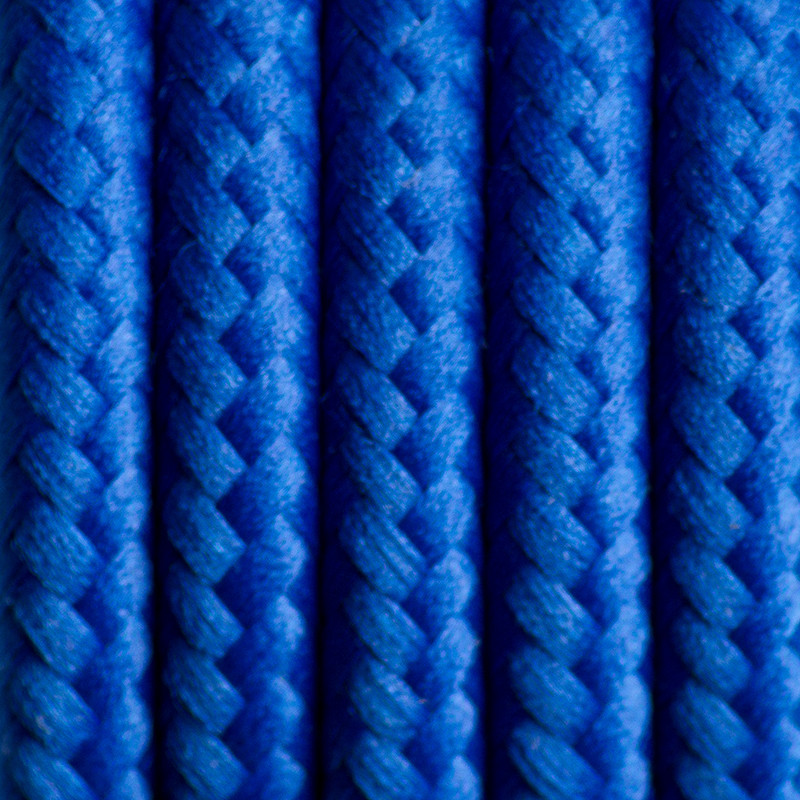 Ciemnoniebieski kabel w oplocie poliestrowym 06 chabrowe spojrzenie dwużyłowy 2x0.75 Kolorowe Kable