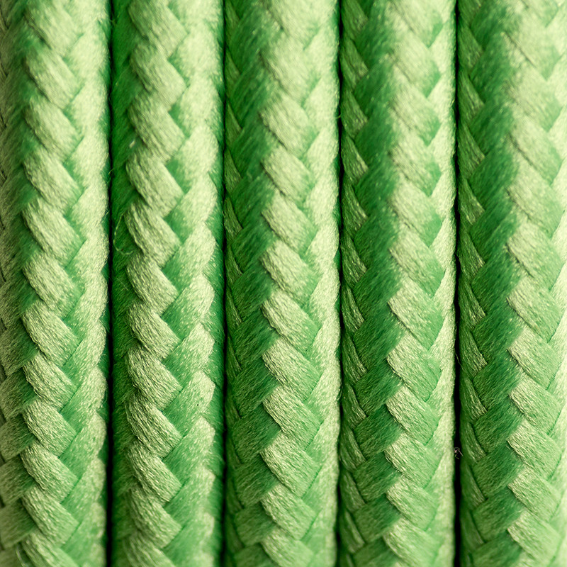 Jasnozielony kabel w oplocie poliestrowym 09 zielona koniczyna dwużyłowy 2x0.75 Kolorowe Kable