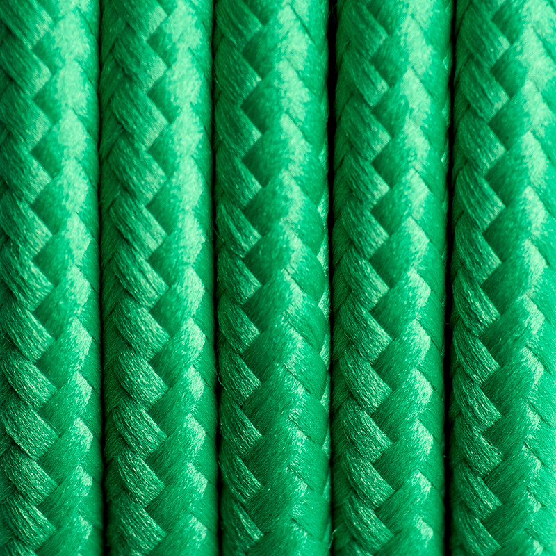 Zielony kabel w oplocie poliestrowym 10 soczysta trawa dwużyłowy 2x0.75 Kolorowe Kable