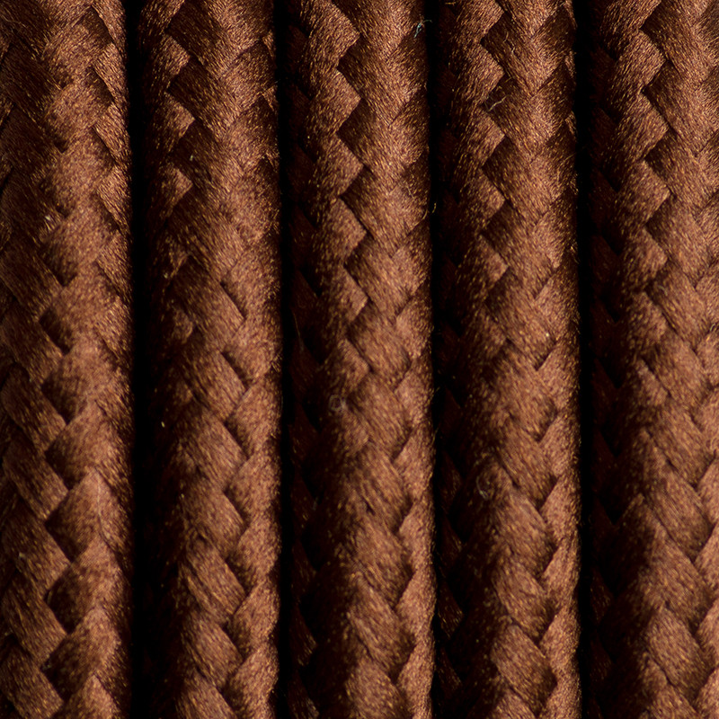 Brązowy kabel w oplocie poliestrowym 13 brazylijska kawa dwużyłowy 2x0.75 Kolorowe Kable