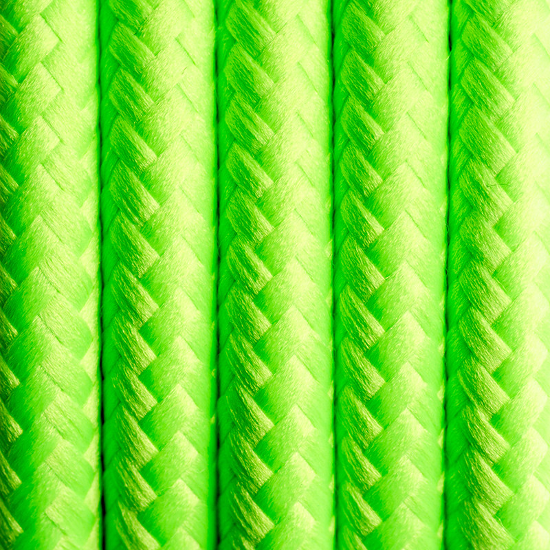 Jaskrawozielony kabel w oplocie poliestrowym 17 świeża limetka dwużyłowy 2x0.75 Kolorowe Kable