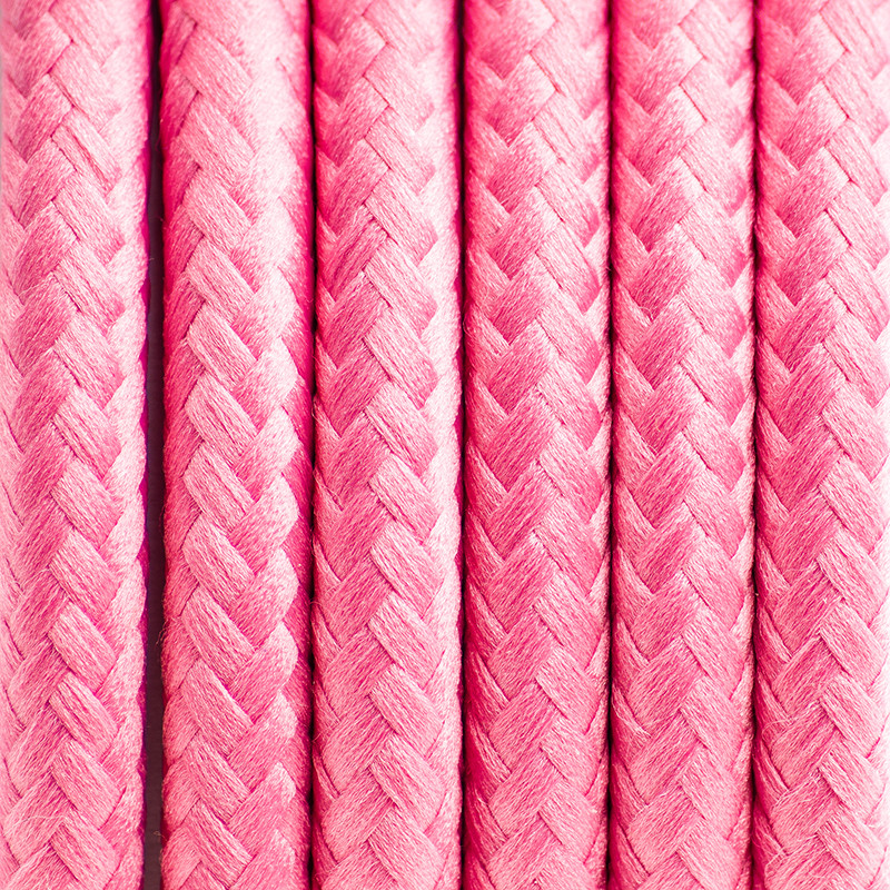 Round electric cable covered by polyester 22 pink peony 2x0.75