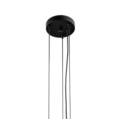 Czarna lampa wisząca Vero z mlecznym szklanym kloszem Kaspa
