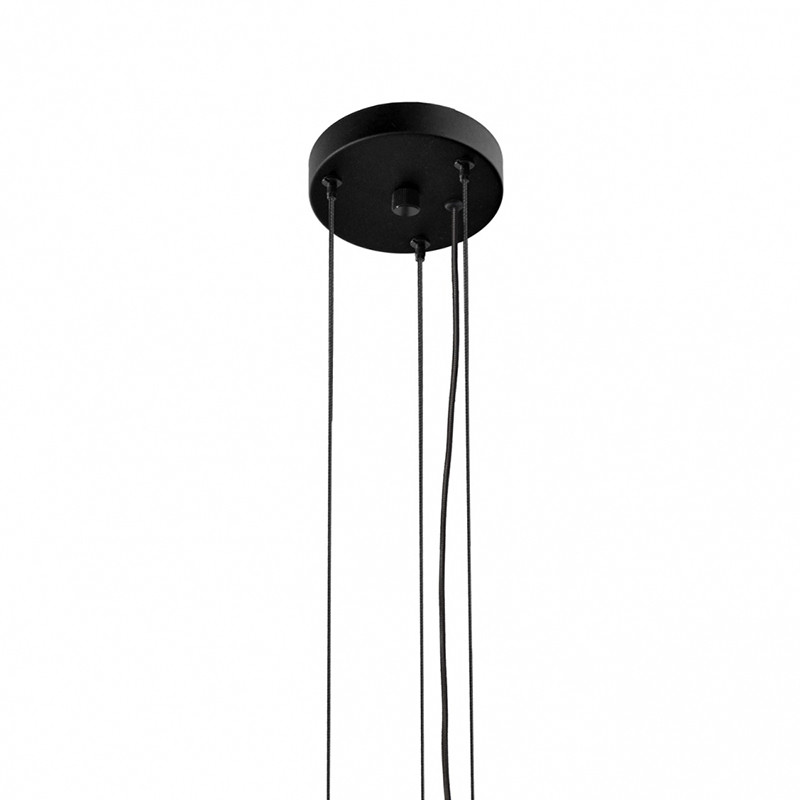 Black hanging lamp Vero with a milky glass shade Kaspa