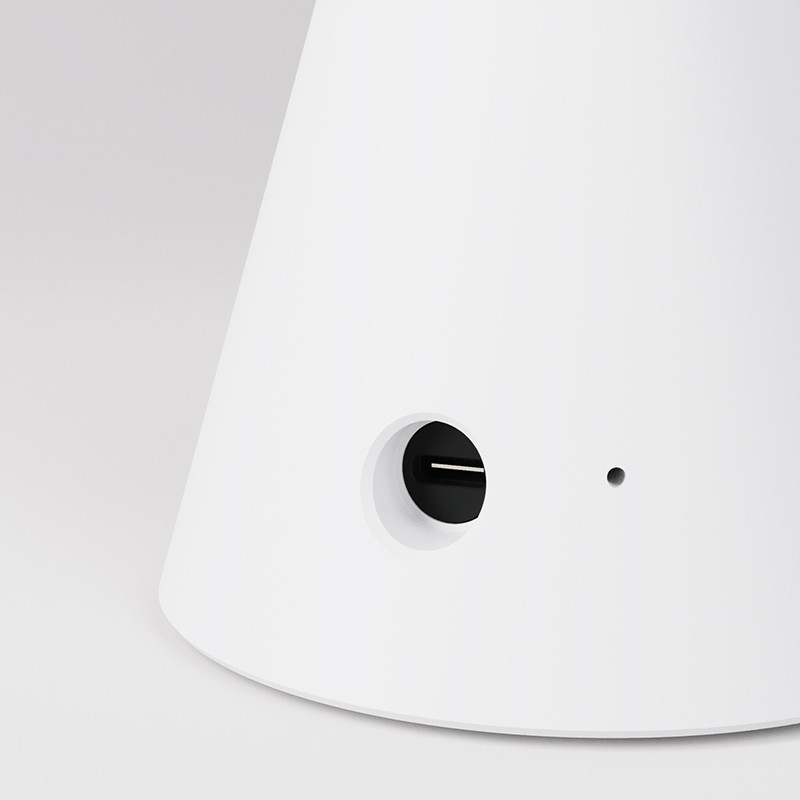 Wireless lamp Cabless11 with a Drop bulb and lampshade finish white Creative-Cables