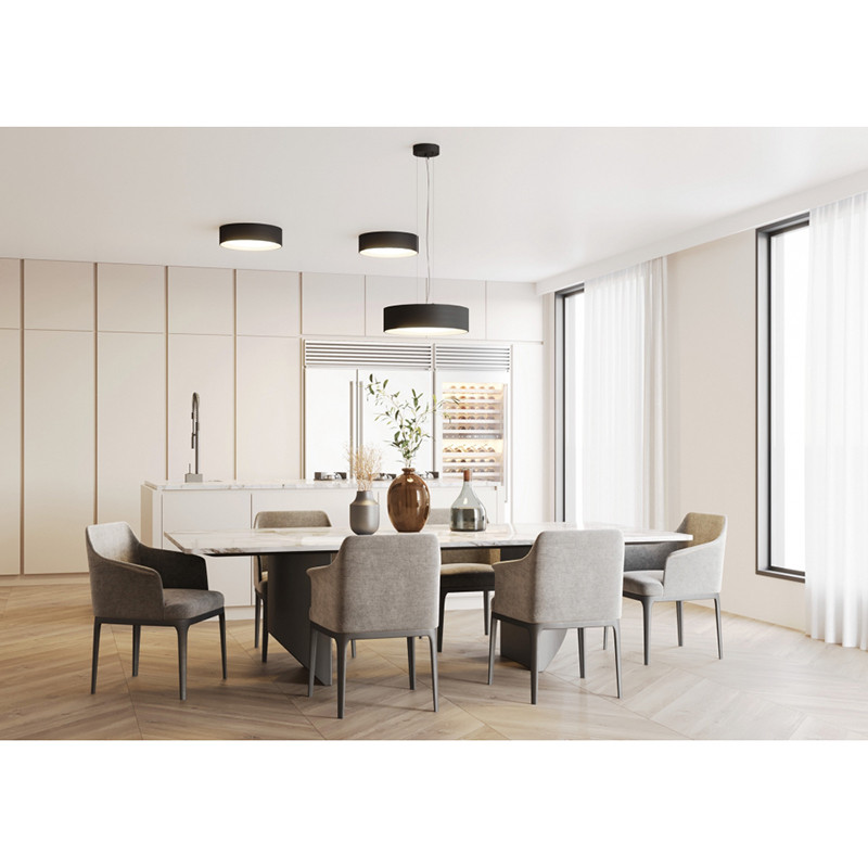 Black Vero S ceiling lamp with a milky glass shade Kaspa