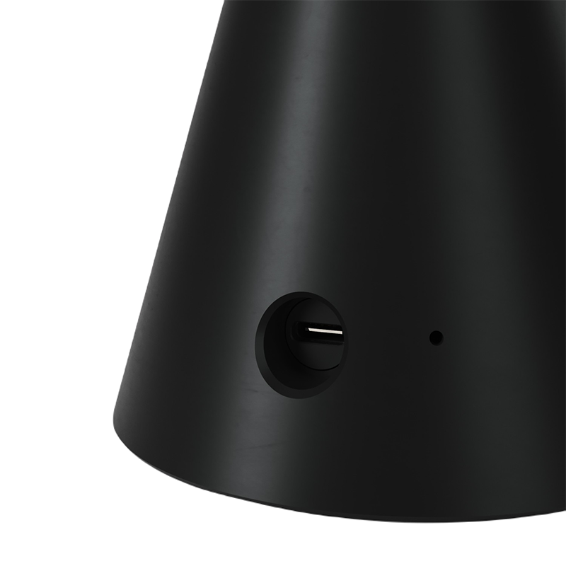 Bezprzewodowa lampa Cabless11 z żarówką Drop i kloszem czarna Creative-Cables