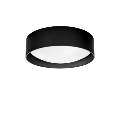 Black Vero L ceiling lamp with a milky glass shade Kaspa