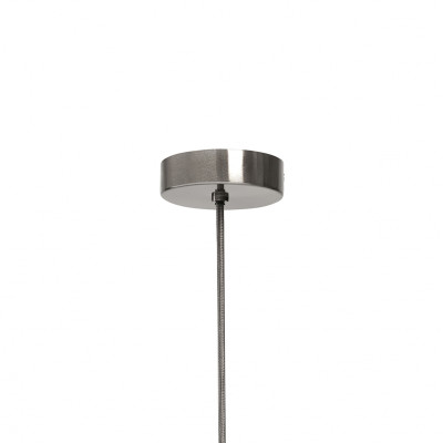 Sufitowa lampa wisząca Alur L z mlecznym szklanym kloszem szczotkowany tytan KASPA