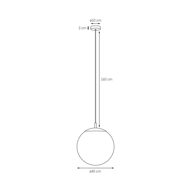 Ceiling hanging lamp Alur L with a milky glass shade brushed titanium KASPA