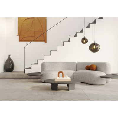 AVIA Black M glass hanging lamp with a smoked irregular shade KASPA