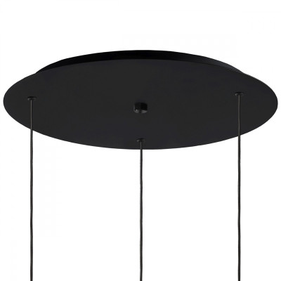 Potrójna szklana lampa wisząca Avia Black Plafon 3 z dymionymi nieregularnymi kloszami czarny KASPA