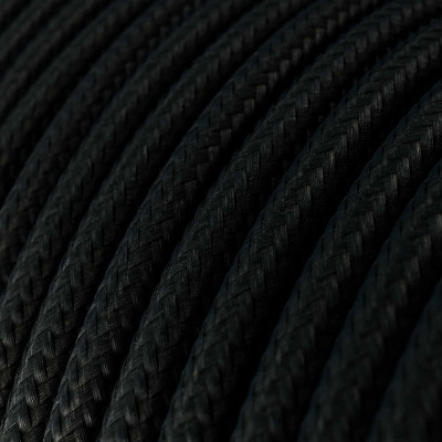 Black cable in a textile...