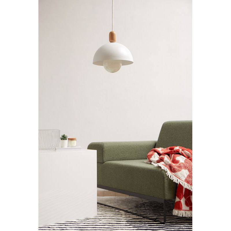 Loft Medivo biała lampa wisząca z białym przewodem KOLOROWE KABLE