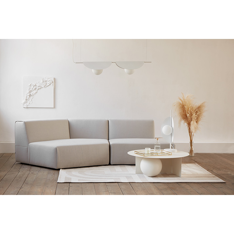 Double hanging lamp Sallo B white with a decorative lampshades and a white glass balls UMMO