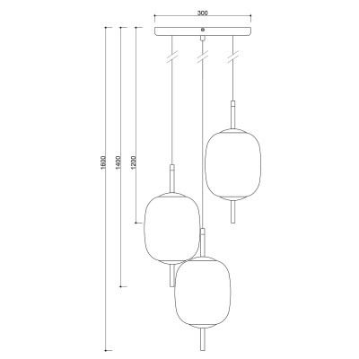 Potrójna biała sufitowa lampa wisząca EPLI mini 3P UMMO