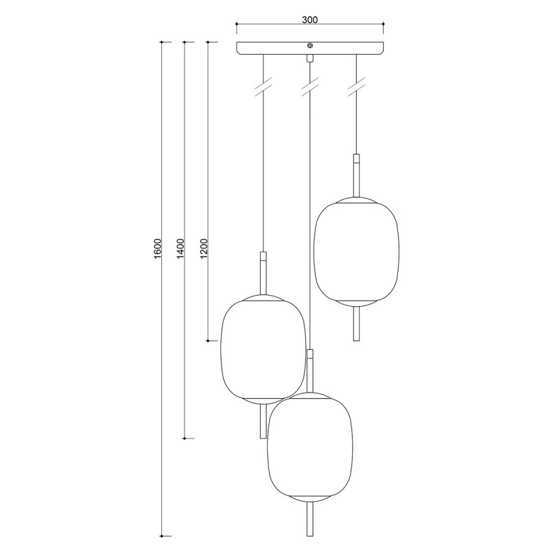 Triple white ceiling pendant lamp EPLI mini 3P UMMO