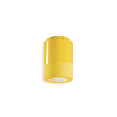 Ceramic PI Giallo Limone spot lamp 8.5 cm diameter yellow Ferroluce
